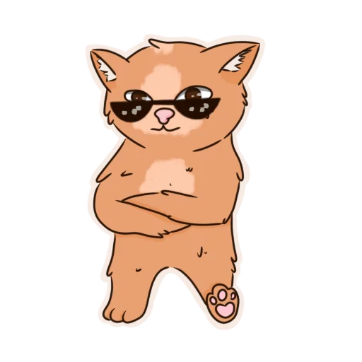 😎 Стикер «Котик Миша» для Telegram