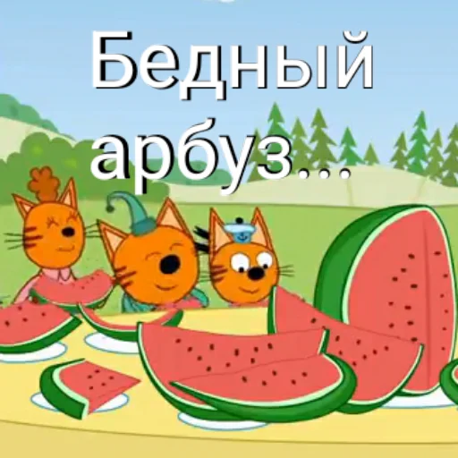 🍉 Стикер «ТРИ КОТОФЕЯ» для Telegram