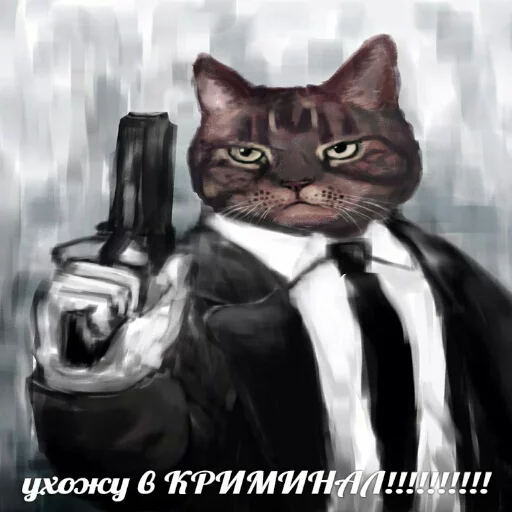 🔫 Стикер «memy pró kotov (po rzhatí)» для Telegram