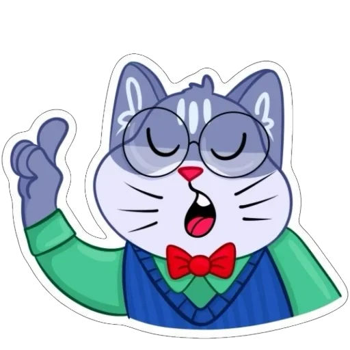 🧐 Стикер «Кот Ученый» для Telegram