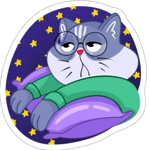 😴 Стикер «Кот Ученый» для Telegram