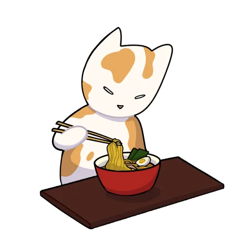 🍜 Стикер «Cat >D» для Telegram