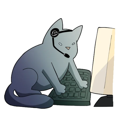 👩‍💻 Стикер «Cat >D» для Telegram