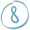 8⃣ Эмодзи «Синие буквы, цифры, значки» для Telegram