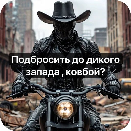 🏍 Стикер «Ковбой» для Telegram