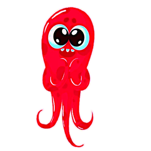 😀 Стикер «Красный Осьминожка» для Telegram