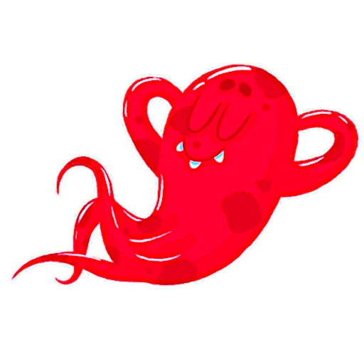 🐙 Стикер «Красный Осьминожка» для Telegram