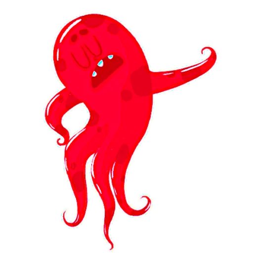 🐙 Стикер «Красный Осьминожка» для Telegram