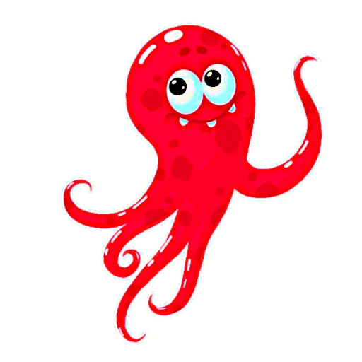 🐙 Стикер «Красный Осьминожка» для Telegram