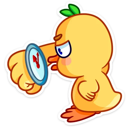 🤨 Стикер «Любитель щёлкать клювом Утёнок Кряк» для Telegram