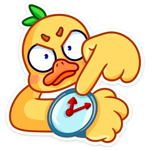 😠 Стикер «Любитель щёлкать клювом Утёнок Кряк» для Telegram