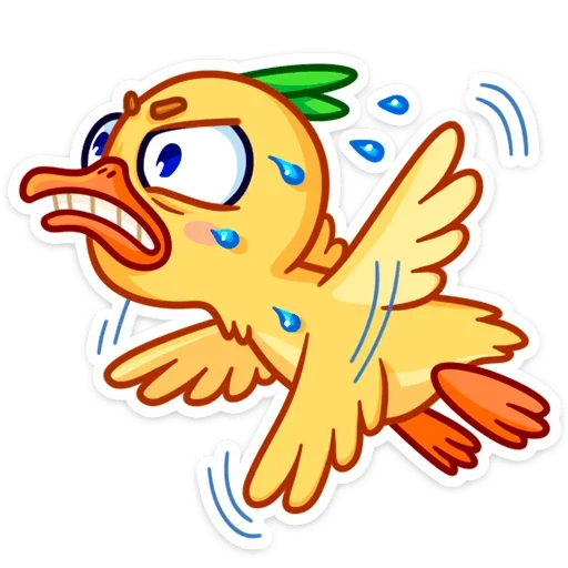 😠 Стикер «Любитель щёлкать клювом Утёнок Кряк» для Telegram