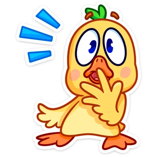 😳 Стикер «Любитель щёлкать клювом Утёнок Кряк» для Telegram