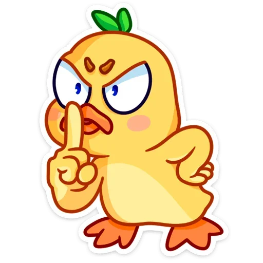 🤫 Стикер «Любитель щёлкать клювом Утёнок Кряк» для Telegram