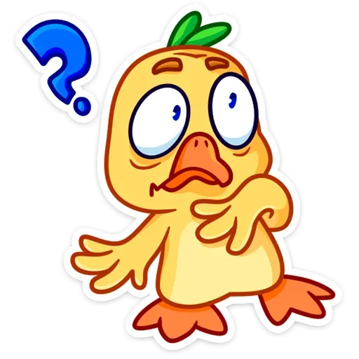 🤔 Стикер «Любитель щёлкать клювом Утёнок Кряк» для Telegram