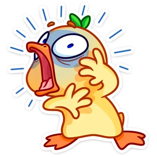 😳 Стикер «Любитель щёлкать клювом Утёнок Кряк» для Telegram