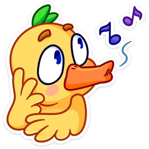 🎶 Стикер «Любитель щёлкать клювом Утёнок Кряк» для Telegram