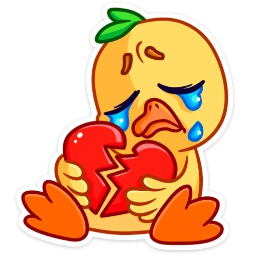 💔 Стикер «Любитель щёлкать клювом Утёнок Кряк» для Telegram