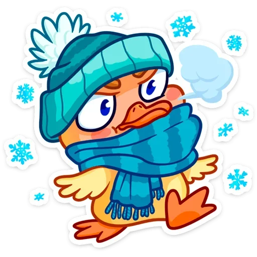 🥶 Стикер «Любитель щёлкать клювом Утёнок Кряк» для Telegram