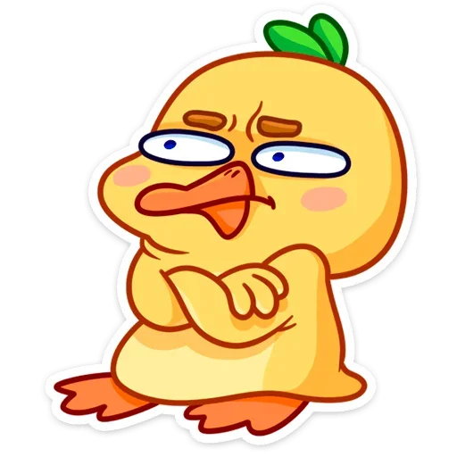😒 Стикер «Любитель щёлкать клювом Утёнок Кряк» для Telegram