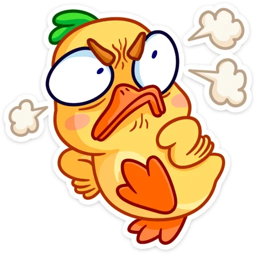 😡 Стикер «Любитель щёлкать клювом Утёнок Кряк» для Telegram