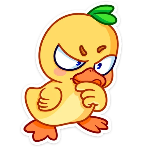 🤔 Стикер «Любитель щёлкать клювом Утёнок Кряк» для Telegram
