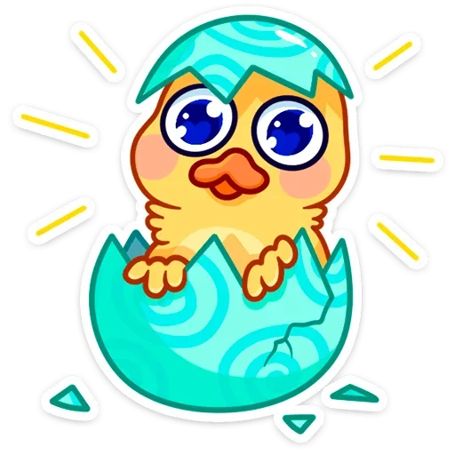 🐣 Стикер «Любитель щёлкать клювом Утёнок Кряк» для Telegram