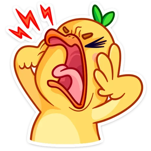 🤬 Стикер «Любитель щёлкать клювом Утёнок Кряк» для Telegram