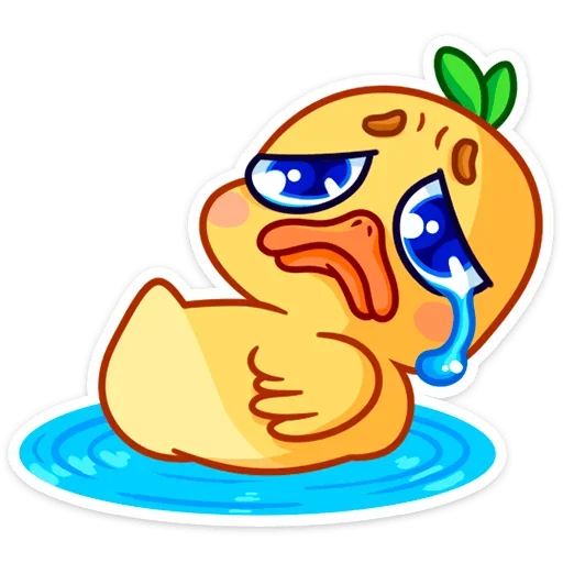 😢 Стикер «Любитель щёлкать клювом Утёнок Кряк» для Telegram