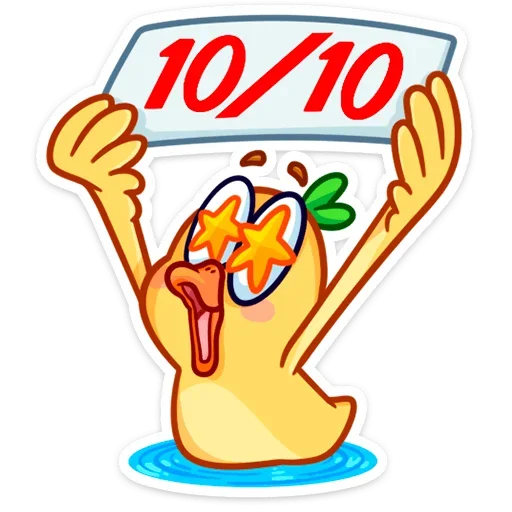 👍 Стикер «Любитель щёлкать клювом Утёнок Кряк» для Telegram