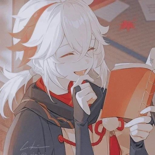 🍁 Стикер «kazuha albedo» для Telegram