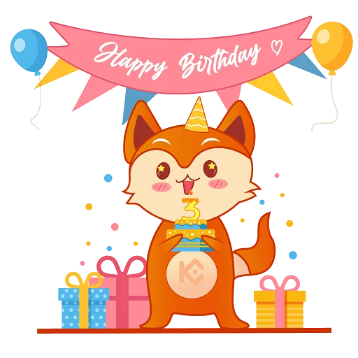 🥳 Стикер «New KuCoin KuFox» для Telegram