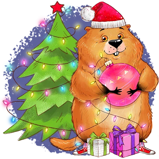 🎄 Стикер «Белгородский байбак — хозяин Белой горы» для Telegram