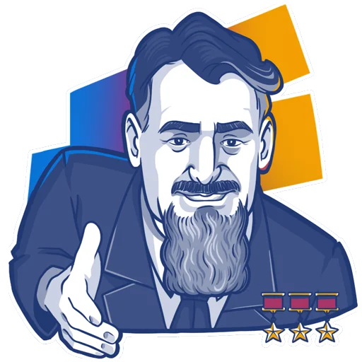 🤝 Стикер «Курчатов» для Telegram