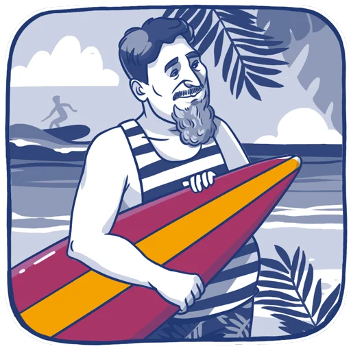 🏄 Стикер «Курчатов» для Telegram