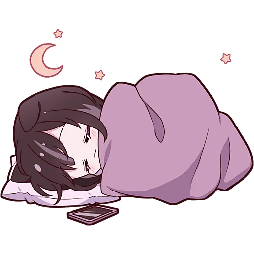 😴 Стикер «Куронеко тян» для Telegram