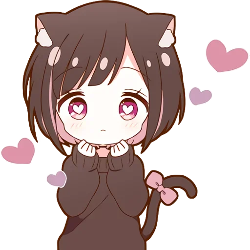 😍 Стикер «Куронеко тян Kuronieko Chan» для Telegram