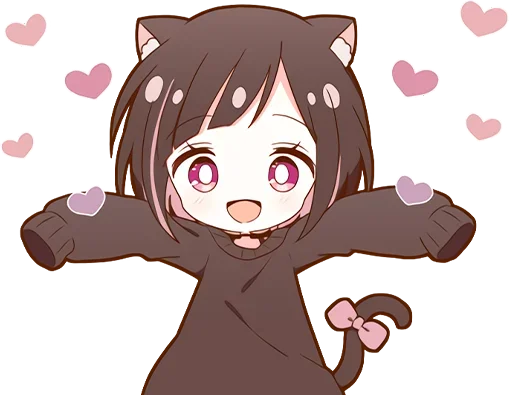 🥰 Стикер «Куронеко тян Kuronieko Chan» для Telegram
