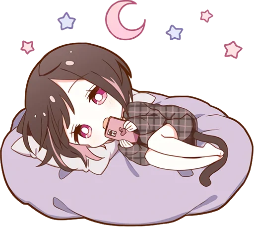 😴 Стикер «Куронеко тян Kuronieko Chan» для Telegram