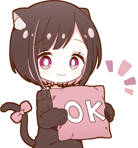 👌 Стикер «Куронеко тян Kuronieko Chan» для Telegram