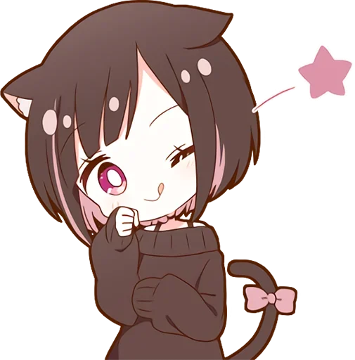 😉 Стикер «Куронеко тян Kuronieko Chan» для Telegram