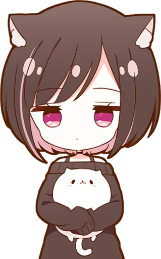 😐 Стикер «Куронеко тян Kuronieko Chan» для Telegram