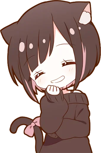 😁 Стикер «Куронеко тян Kuronieko Chan» для Telegram