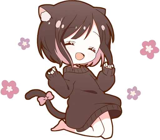 🥰 Стикер «Куронеко тян Kuronieko Chan» для Telegram