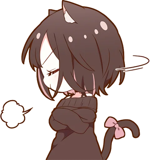 😤 Стикер «Куронеко тян Kuronieko Chan» для Telegram