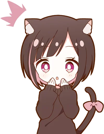 😍 Стикер «Куронеко тян Kuronieko Chan» для Telegram