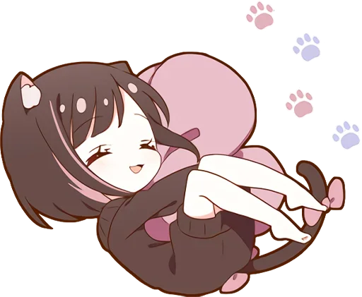 🤗 Стикер «Куронеко тян Kuronieko Chan» для Telegram