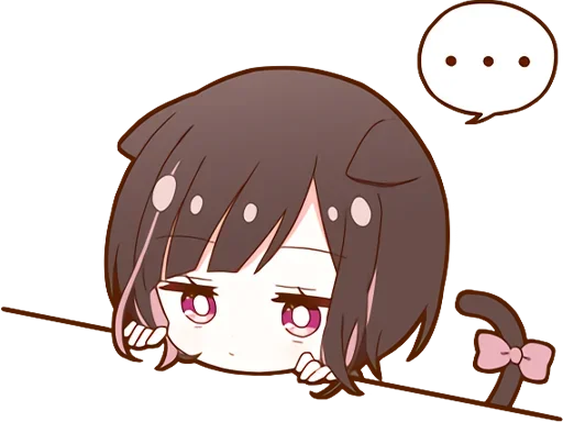 😐 Стикер «Куронеко тян Kuronieko Chan» для Telegram