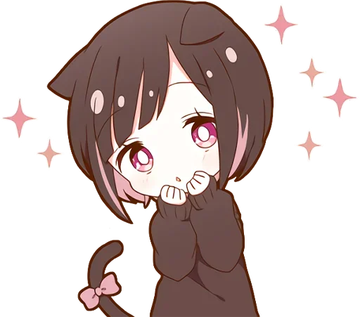 😊 Стикер «Куронеко тян Kuronieko Chan» для Telegram