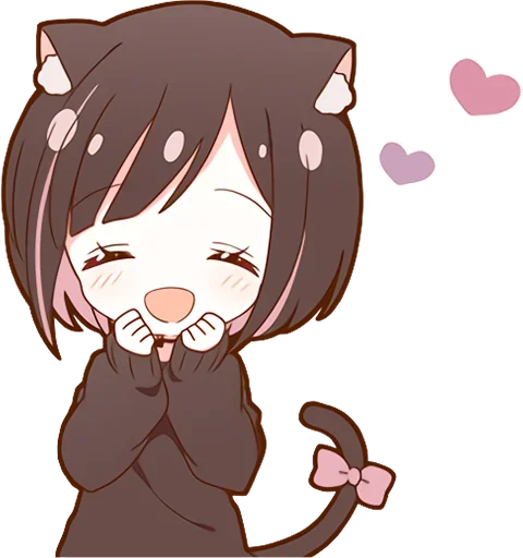 🥰 Стикер «Куронеко тян Kuronieko Chan» для Telegram